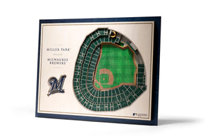 Milwaukee Brewers | 3D Stadium View | Miller Park | Wall Art | Wood | 5 Layer