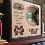 Mississippi State Bulldogs | 3D Stadium View | Art Davis Wade Stadium | Wall Art | Wood