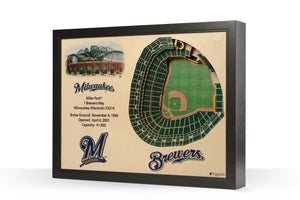 Milwaukee Brewers | 3D Stadium View | Miller Park | Wall Art | Wood