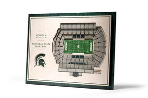 Michigan State Spartans | 3D Stadium View | Spartan Stadium | Wall Art | Wood | 5 Layer