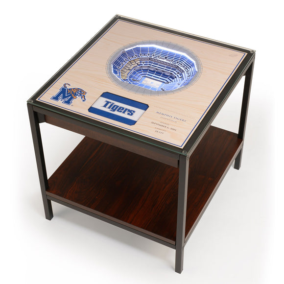 Memphis Tigers | 3D Stadium View | Lighted End Table | Wood
