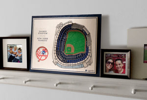 New York Yankees | 3D Stadium View | Yankee Stadium | Wall Art | Wood | 5 Layer