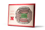 Nebraska Cornhuskers | 3D Stadium View | Memorial Stadium | Wall Art | Wood | 5 Layer