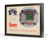 Nebraska Cornhuskers | 3D Stadium View | Memorial Stadium | Wall Art | Wood