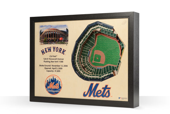 New York Mets | 3D Stadium View | Citi Field | Wall Art | Wood