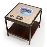 New Orleans Saints | 3D Stadium View | Lighted End Table | Wood