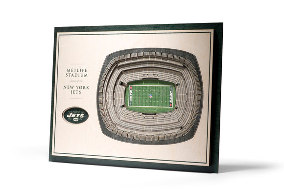 New York Jets | 3D Stadium View | Metlife Stadium | Wall Art | Wood | 5 Layer