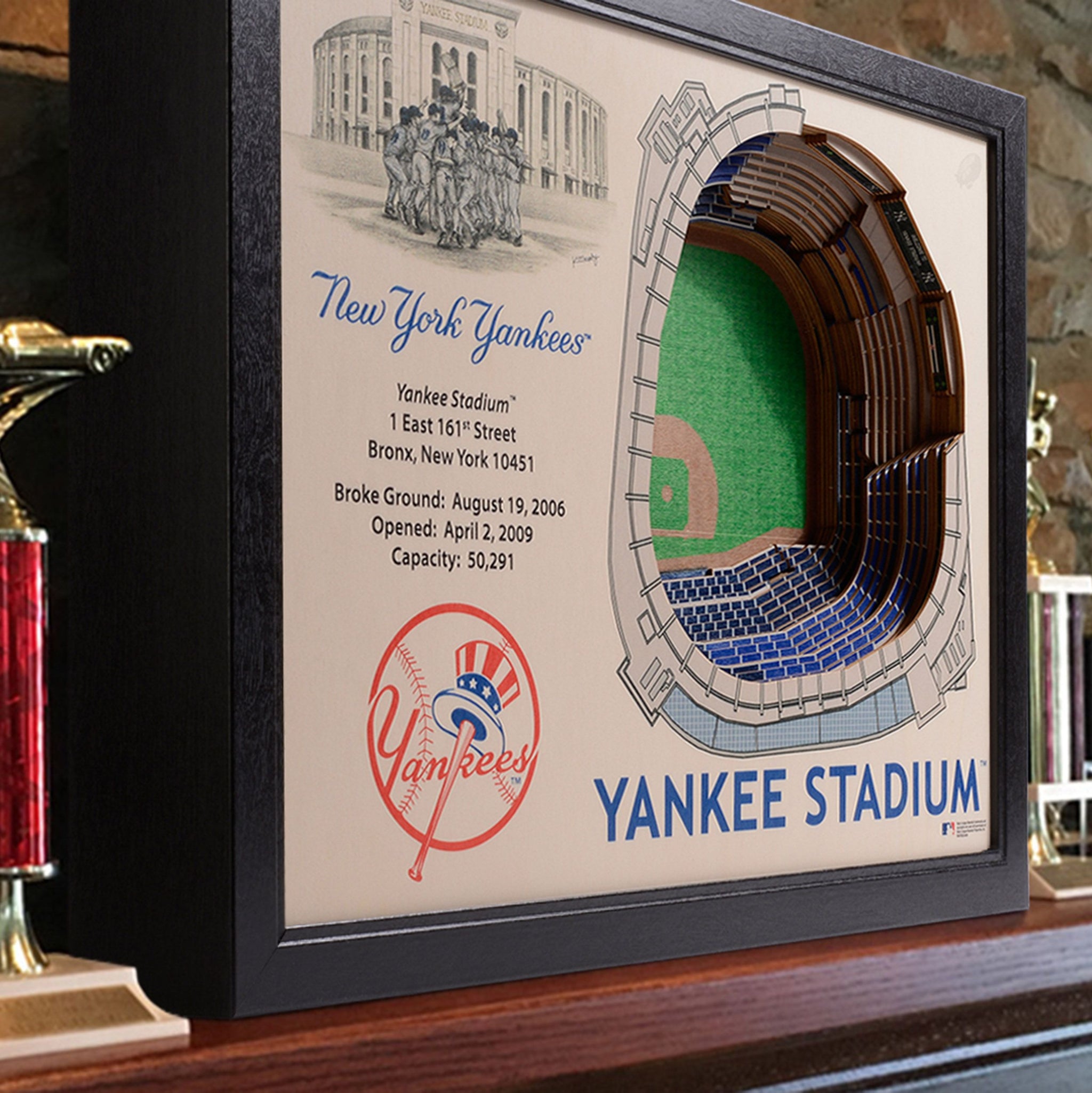 New York Yankees | 3D Stadium View | Yankee Stadium | Wall Art