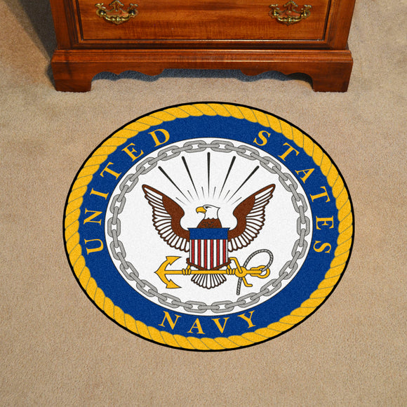 Navy | Round Mat | Logo | Military