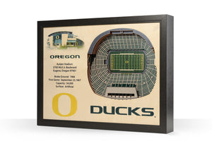 Oregon Ducks | 3D Stadium View | Autzen Stadium | Wall Art | Wood