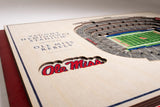 Ole Miss Rebels | 3D Stadium View | Vaught Hemingway Stadium | Wall Art | Wood | 5 Layer