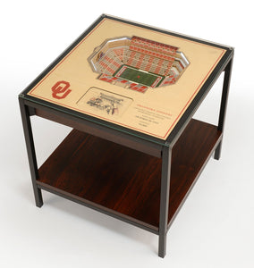 Oklahoma Sooners | 3D Stadium View | Lighted End Table | Wood