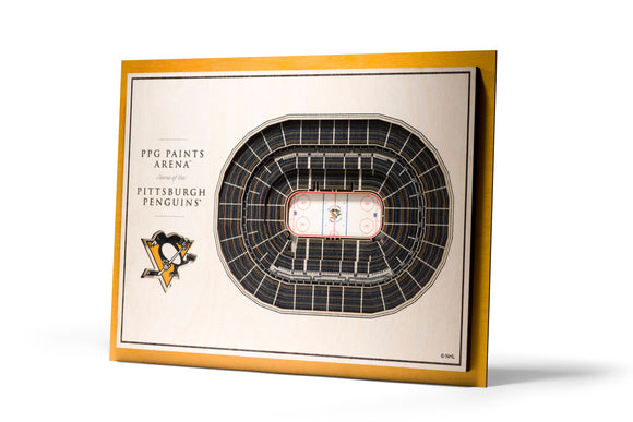 Pittsburgh Penguins | 3D Stadium View | PPG Paints Arena | Wall Art | Wood | 5 Layer