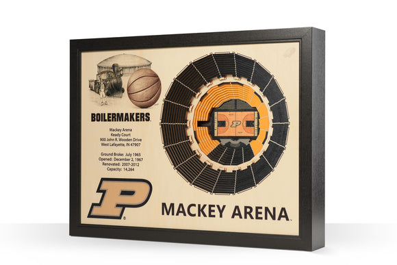 Purdue Boilermakers | 3D Stadium View | Art Mackey Arena | Wall Art | Wood