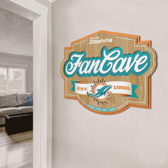 Miami Dolphins | Fan Cave Sign | 3D | NFL