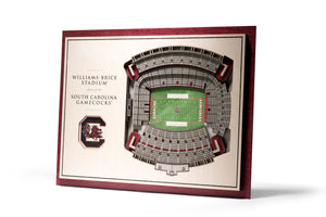 South Carolina Gamecocks | 3D Stadium View | Williams Brice Stadium | Wall Art | Wood | 5 Layer