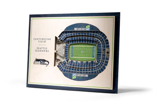 Seattle Seahawks | 3D Stadium View | Centurylink Field | Wall Art | Wood | 5 Layer