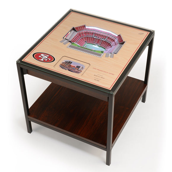 San Francisco 49ers | 3D Stadium View | Lighted End Table | Wood