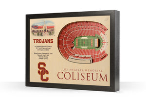 USC Trojans | 3D Stadium View | Los Angeles Memorial Coliseum | Wall Art | Wood