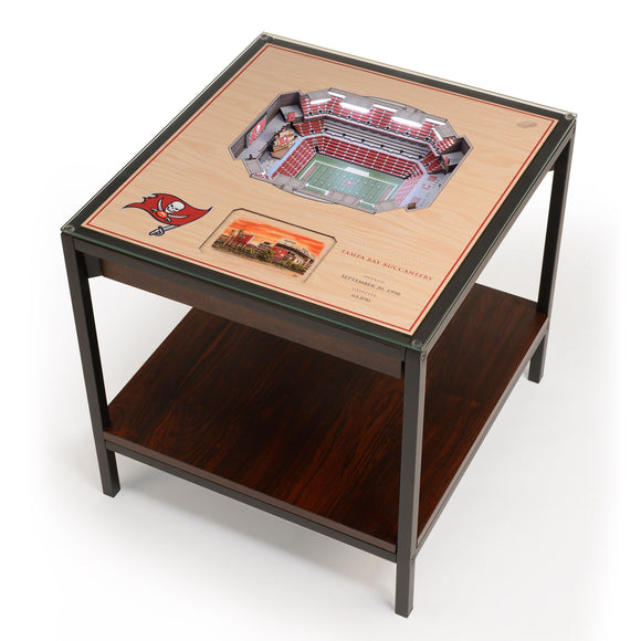 Tampa Bay Buccaneers | 3D Stadium View | Lighted End Table | Wood