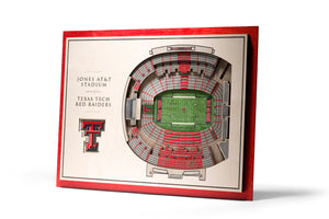 Texas Tech Red Raiders | 3D Stadium View | Jones AT&T Stadium | Wall Art | Wood | 5 Layer