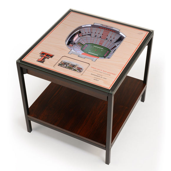 Texas Tech Red Raiders | 3D Stadium View | Lighted End Table | Wood