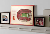 USC Trojans | 3D Stadium View | Los Angeles Memorial Coliseum | Wall Art | Wood | 5 Layer