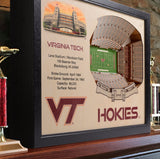 Virginia Tech Hokies | 3D Stadium View | Art Lane Stadium | Wall Art | Wood