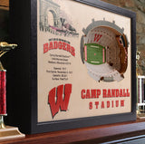 Wisconsin Badgers | 3D Stadium View | Art Camp Randall Stadium | Wall Art | Wood