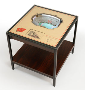 Wisconsin Badgers | 3D Stadium View | Lighted End Table | Wood