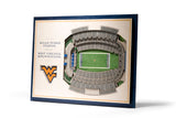 West Virginia Mountaineers | 3D Stadium View | Milan Puskar Stadium | Wall Art | Wood | 5 Layer