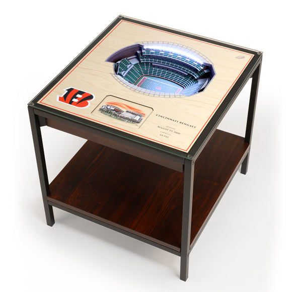 Cincinnati Bengals | 3D Stadium View | Lighted End Table | Wood