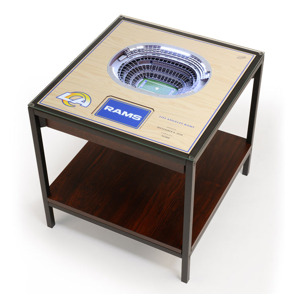 Los Angeles Rams | 3D Stadium View | Lighted End Table | Wood