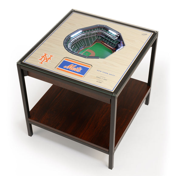 New York Mets | 3D Stadium View | Lighted End Table | Wood