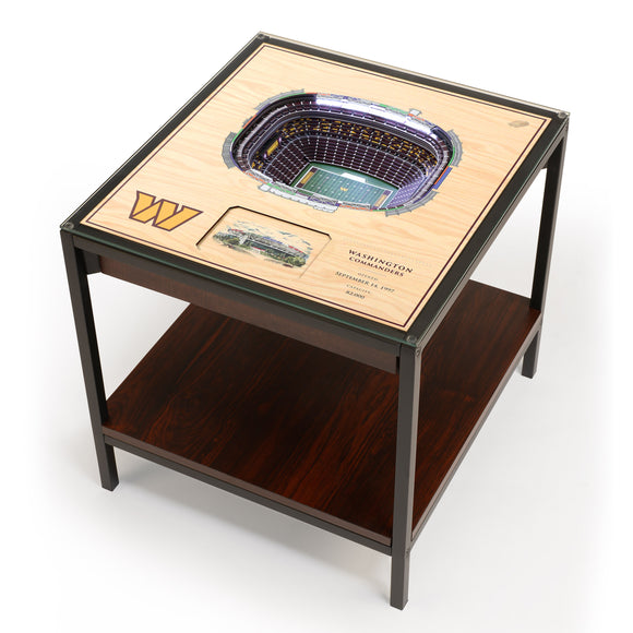 Washington Commanders | 3D Stadium View | Lighted End Table | Wood